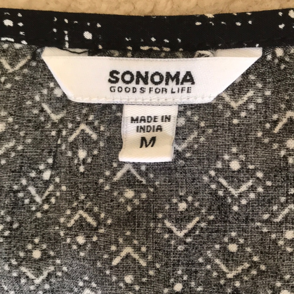 SONOMA black/white print top - Medium - Picture 4 of 6